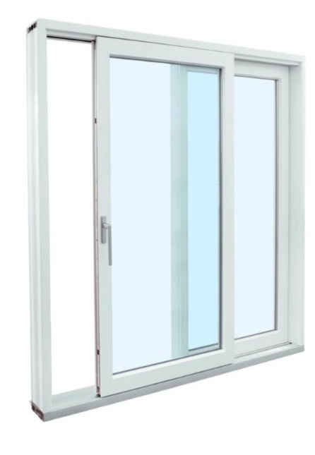 Puerta corrediza uPVC tradicional con manecilla y llave