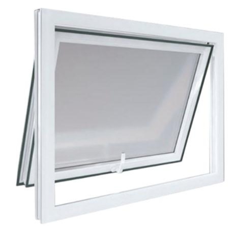Ventana tipo ventila blanca de apertura exterior